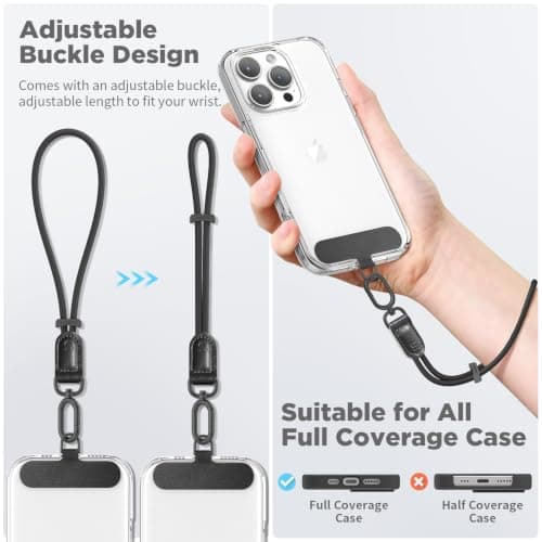 SURPHY Leather Strap for Phone, Adjustable Stylish Anti-Theft Wrist Lanyard — view 4