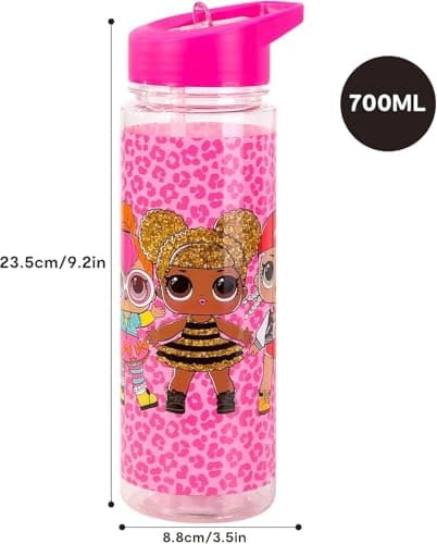 Top Linen (NW) Ltd LOL Surpries 650ml Kids Water Bottles with Straw, Back to School Supplies Girls Water Bottle - Surpries Water Bottle For Girls Pink. — view 4