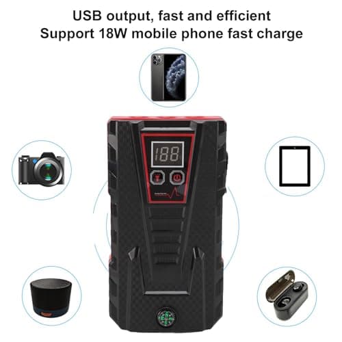 1000A Lithium Jump Starter Pack, QDSP Car Battery Booster — view 5