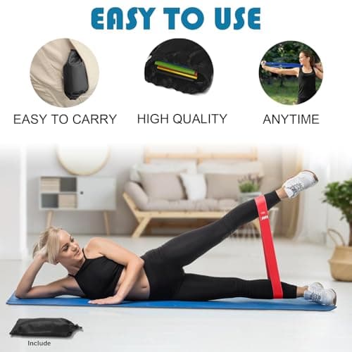 5 PCS Resistance Bands, Latex Material with 5 Different Levels for Men and Women, Skin-Friendly Resistance Fitness Exercise Loop Bands for Legs and Glutes, Arms, Pilates, Yoga-Carry Bag Included — view 4