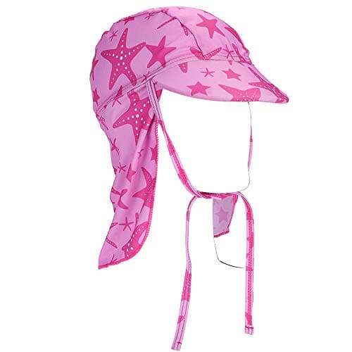 Baby Kids Legionnaire Swim Hat UPF 50 Kids Sun Hat for Girls Boys Bucket Summer Wide Brim Travel Beach Hat UV Sun Protection Sun Hat Flap Cap for Travel Adjustable Chin Strap 3-12 Years (Pink) — view 2