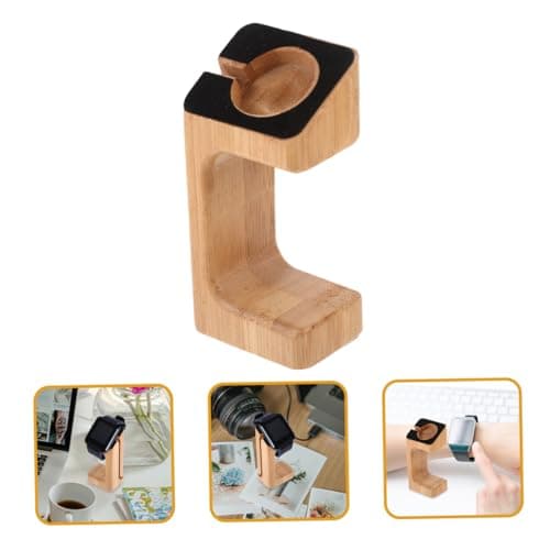 Angoily Bamboo Smart Watch Charging Station Holder Display Stand for Watch Charging Bracket Usb Travel Charger Support — view 6