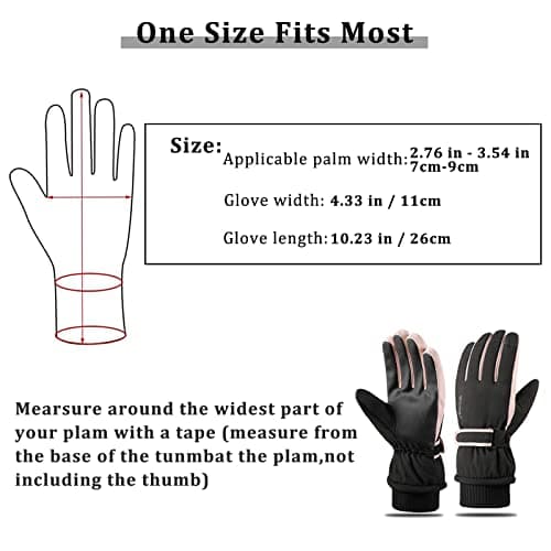 Andiker Ski Gloves Women Windproof Winter Warm Thermal Touchscreen Bike Cycling Gloves Snow Sports Snowboard Riding (black) — view 2