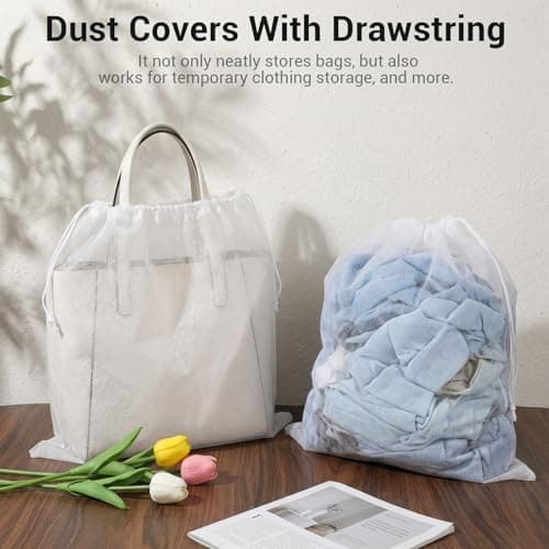 10Pcs Dust Bags For Handbags Drawstring Purse Dust Bags Non-Woven 48 X 32CM — view 5