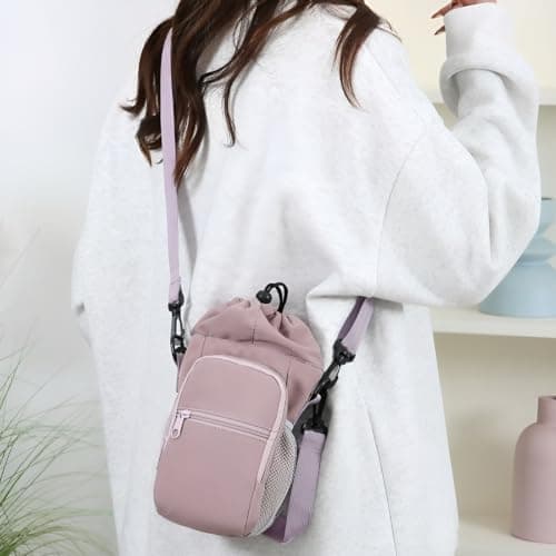 Portable Water Bottle Bag with Adjustable Strap Thermal Mugs Insulated Protective Cover Phone Pocket Outdoor Sports Travel Bag — view 5