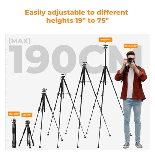 K&F CONCEPT 75 inch Lightweight Camera Tripod — view 5