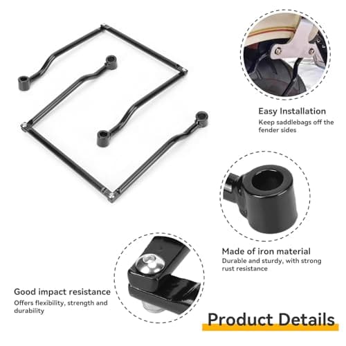 1 Set Saddle Bag Bracket, 12mm/0.5in Motorcycle Saddlebag Side Support Bars — view 4