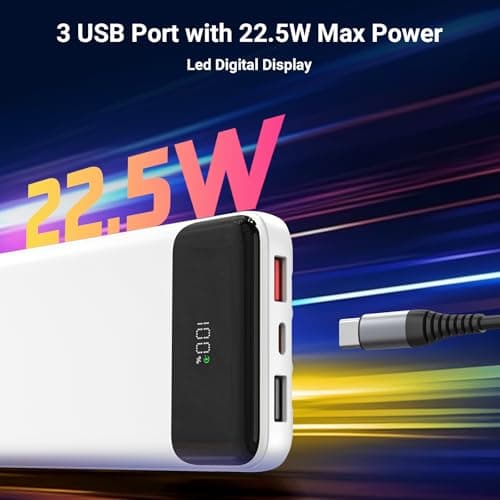 Power Bank 20000mAh 22.5W Fast Charging with Built in 3 Cable — view 6