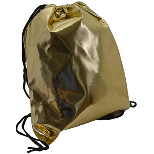 Macahel Shiny Metallic Unisex Drawstring Bag (Gold)