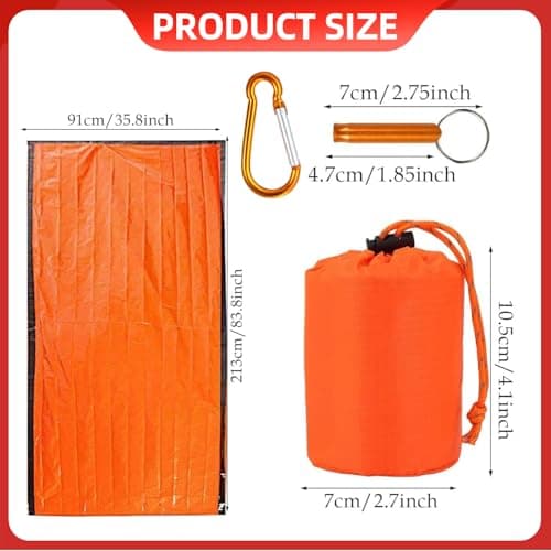 Emergency Survival Bivvy Bag – Lightweight Thermal Sleeping Bag – Waterproof & Windproof – Essential for Camping, Hiking, Outdoor Survival Kits — view 2