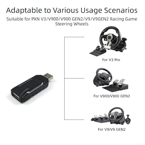 N7 Racing Wheel Adapter for PS5, One-Click Connection Receiver Compatible with PXN For V3 V9 V900 Models, Compact USB Converter for Seamless Gaming Setup, — view 4