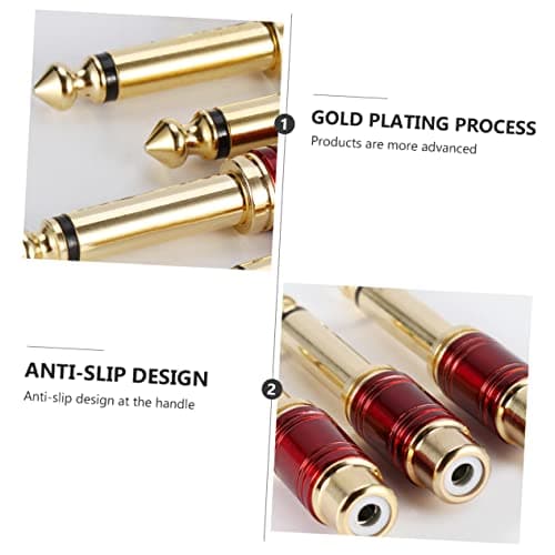 Lurrose 6pcs Mono Conversion Plug Adapter Male to Female Jumbo Plug for Guitar and Audio Equipment Random Color — view 5
