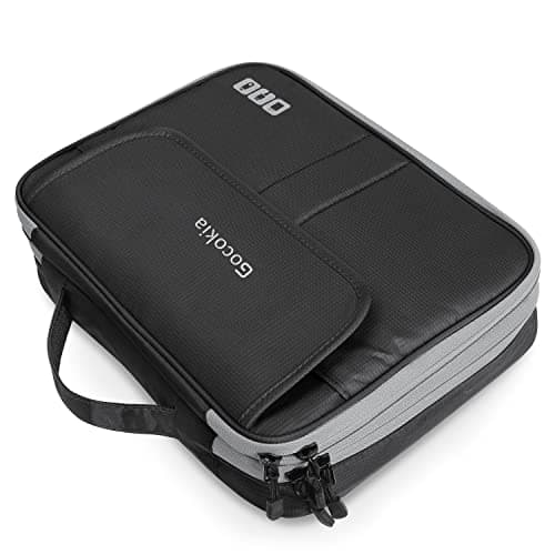 Gocokia Double Layers Large Capacity Travel Electronic Accessories Organizer Bag, 2 Front Pockets Travel Gadget Carry Case, Perfect Size Fit for iPad,iPhone,Cables,Power Bank,Tablet(10.2’’)-Black — view 6