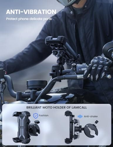 Lamicall Motorbike Phone Holder, [Dual Anti-Shock] Bike Phone Holder Mount — view 2
