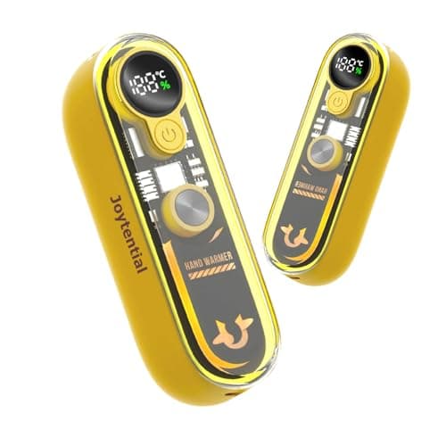 Joytential Magnetic Hand Warmers Rechargeable, 2 in 1 Electric Handwarmer, Portable USB Hand Warmers, 4 Heat Settings, Handwarmers Gifts for Gaming Outdoor Travel Camping, Yellow