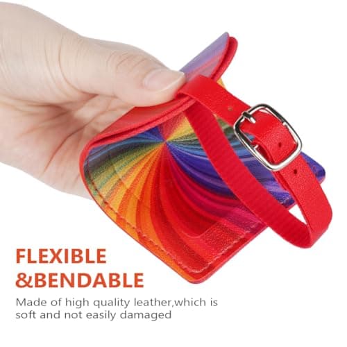 flintronic Travel Luggage Tags, 2PCS Baggage Labels, Suitcase ID Tags, Handbag Tag Labels, Luggage Suitcases Tags for Preventing Loss of Bags and Suitcases-Rainbow — view 4