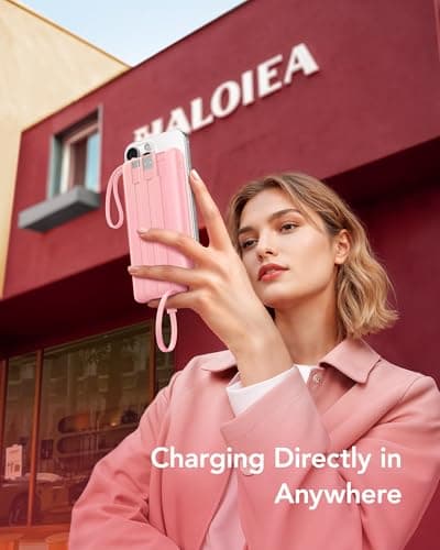 VRURC 10000mAh Power Bank With Built-in 4 Cables, Slim Portable Charger — view 2