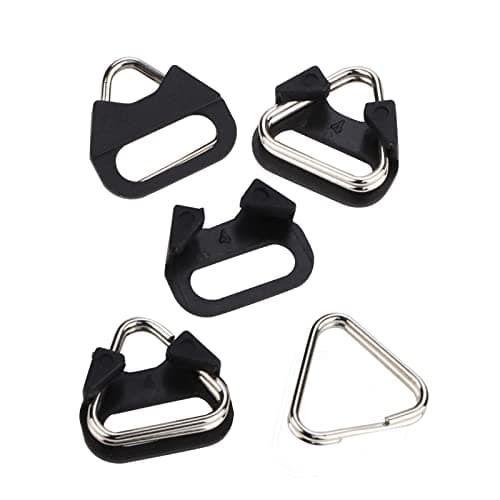Leftfoto 4pcs Camera Strap Ring Stainless Steel Triangular with Plastic Cap for Camera Shoulder Strap (Black) — view 2