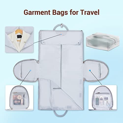 Garment Bags for Travel for Women, Blue, L, Carry-on Garment Bag with Strap — view 4
