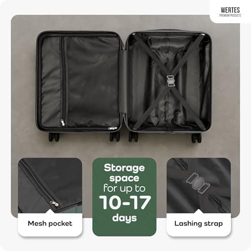 Wertes Large Suitcase 77cm – 100L Hard Shell Trolley with TSA Lock & Spinner Double Wheels – Lightweight ABS Luggage – Durable Travel case with organised Interior — view 5
