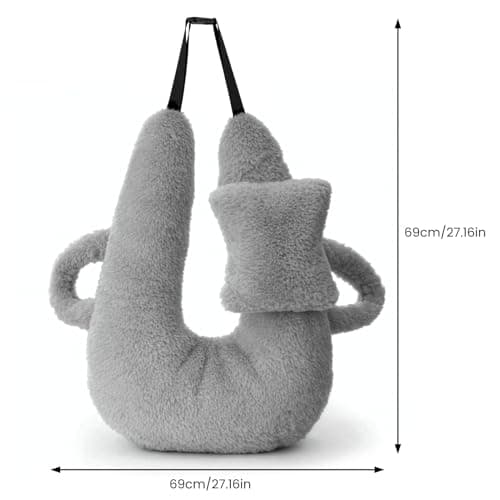 YORKING Travel Pillow for Car Seat, Multifunctional Car U-Shaped Pillow, Rear Seat Supports and Body (Grey) — view 3