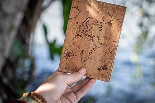SIMARU Passport holder made of elegant cork leather in beige, protective cover for your passport; water-repellent and robust, sustainable and vegan; the perfect protection for your travel documents or — view 6