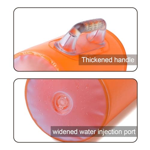 DEIRIS Water Dumbbells, Water Filled Weights Set, Travel Weights, Water Weight Bag, Adjustable Weights Dumbbells to 2/5/10/14 KG Pair, for Strength Training, Fitness (Orange: Pair of 14 kg) — view 3