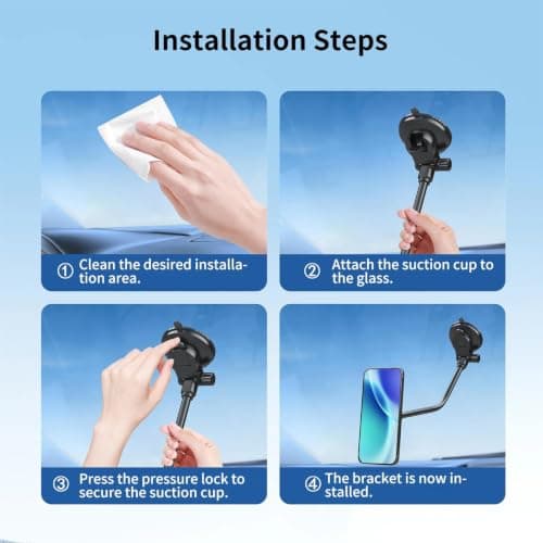 Dmuzsoih Windshield Phone Mount Adjustable Universal Magnetic Suction Cup — view 4