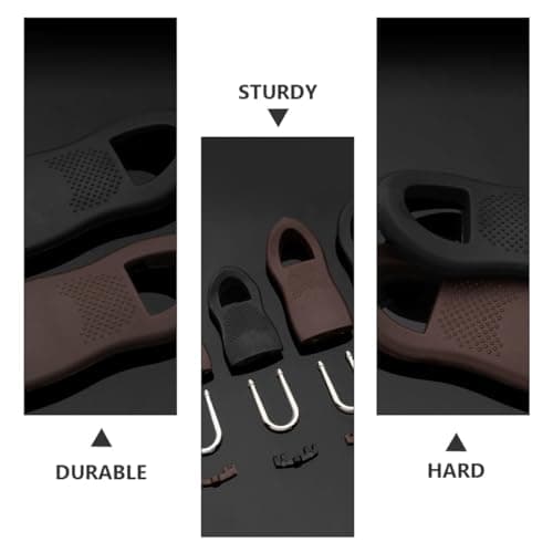 SUPVOX 12pcs Detachable Zipper Pull Tabs with Alloy and Rubber Heads, Large Black and Brown Zipper Handles for Clothing, Bags, Jackets, Universal Repair Kit for Travel and DIY Use — view 5