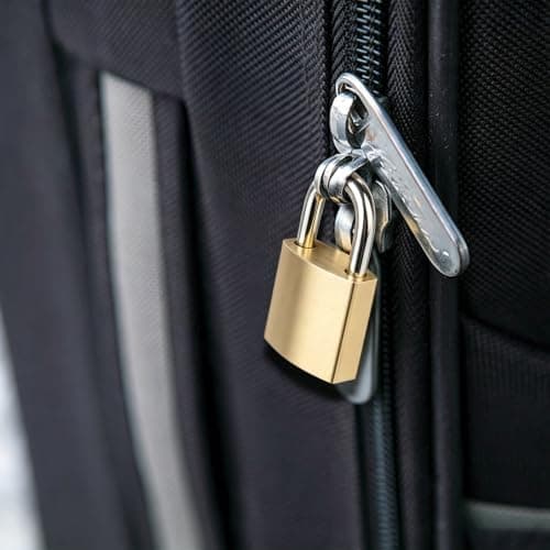 10Pack Small Locks with Same Keys, 3/4" (20mm) Wide Lock Body Solid Brass Padlocks Keyed Alike, Mini Padlocks for Suitcases/Luggage/Backpacks/Tool Box/Diary Books/School lockers — view 6
