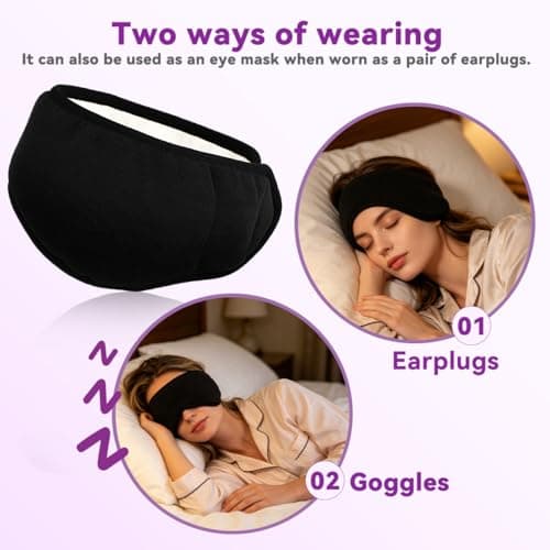 SEWOART Adjustable Noise Cancelling Ear Muffs for Sleep Travel 2 Pack — view 5