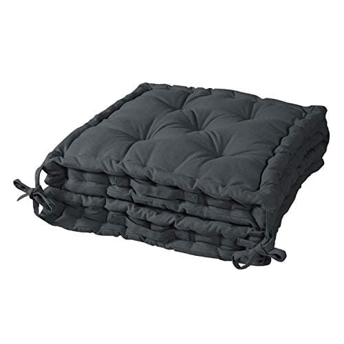 HOMESCAPES Grey Travel Booster Cushion Large Firm 50cm Square Seat Pad and Backrest Luxury Thick Soft Charcoal Grey Cotton Supportive Car Cushion For The Elderly, Post-Operative and Lumbar Support — view 4
