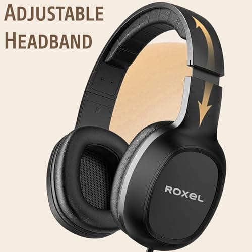 Roxel RX-90 Wired Headphones with Microphone - Lightweight On Ear Headphones for Android/IOS Devices - Comfortable Head Cushion Ergonomic - Answer Incoming Calls - Perfect for Music Lovers (White) — view 5