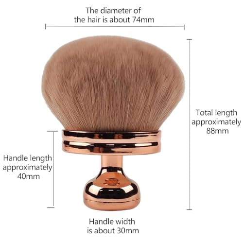 HAPPOW Extra Large Tanning Brush - Streak-Free Oval Kabuki Makeup Applicator for Self Tanner, Sunscreen & Body Bronzer, Extra Soft Face Body Brush (Rose Gold) — view 2
