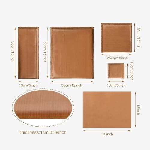 AUNMAS Heat Press Mat Starter Kit, PTFE Sheets Tape Rulers, Non Stick Heat Proof Foam Materials for DIY Garment Sublimation Projects T Shirts Bags — view 2