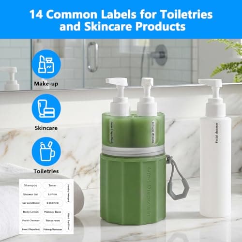 Yotako 4 in 1 Travel Dispenser with Suction Cup, TSA Leak Proof Silicone — view 6