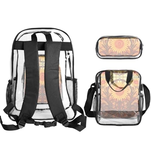 WZYCWB Gerbera with Ripple Patterned backpack set (lunch bag and pencil case) | Perfect for school, work, business trips, and travel. — view 2