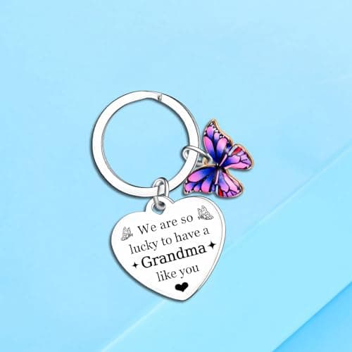 Ghloyza Grandma Gifts Christmas Birthday Gifts for Grandma Keyring Mother's Day for Grandma from Granddaughter Grandson Grandmother Keyring Grandma Key Ring Present — view 2