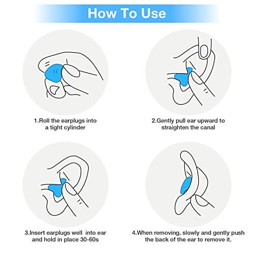 21 Pairs Ear Plugs for Sleeping Soft Reusable Moldable Silicone Earplugs Noise Cancelling Earplugs Sound Blocking Ear Plugs with Case for Swimming, Concert Airplane 32dB NRR (White, Blue, Orange) — view 4
