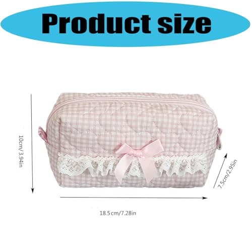 XAGMODSHN Capacity Pencil Case Lace Cotton Pen Pouches Multipurpose Pencils Organiser Travel Cosmetic Bag for Student Women Multipurpose Cosmetic Travel Pouches — view 3