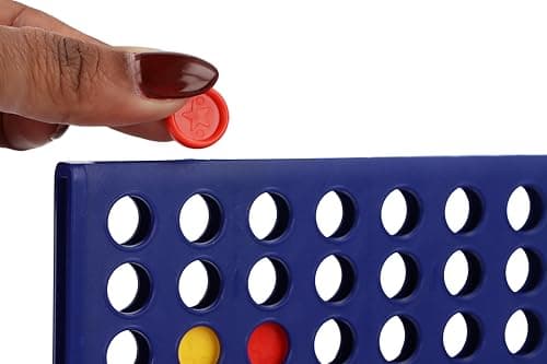 HENBRANDT 1 x Travel Size Four in a Row Line Connecting Game 13cm Mini Strategy Game 4-in-a-Line with 42 Discs Portable Family Fun Games Birthday Gift Stocking Fillers for Boys and Girls — view 4