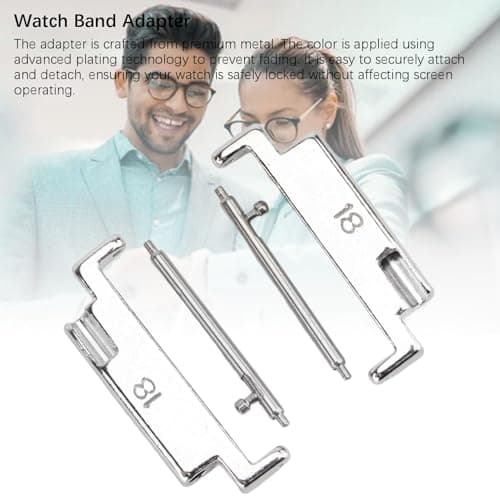 Yanmis Metal Watch Band Adapter Set, Fit for 18mm to 22mm Strap Universal, Including One Pair of Connectors, One Pair of Switch Spring Bars, Lugs Replacement Parts (1 Pair) — view 5