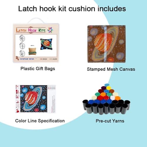 Taxpy Latch Hook Pillow Case Kits,Animal Penguin with Neck Gaiter 17X17Inch 3D DIY Latch Hook Cushion Cover Kit,Knitting Kits Cushion for Adults and Beginners Rug Making Kit for Starters — view 6