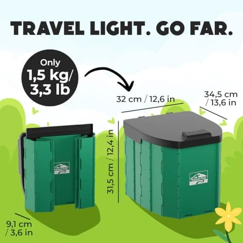 Keystone Peak Portable Camping Toilet – Foldable Travel Potty for Adults | Compact & Sturdy Porta Potty for Camping, Hiking, Car Trips & Emergencies – Comfort Anywhere — view 6
