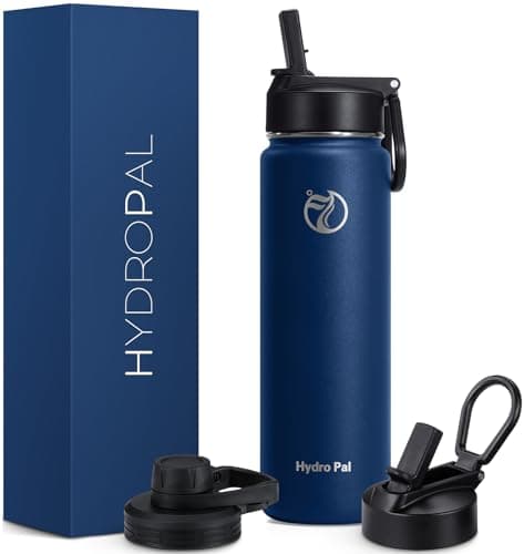 HydroPal Vacuum Insulated 750ml Stainless Steel Water Bottle with Dual Lids