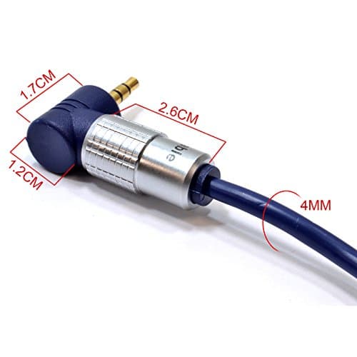 kenable Pure Right Angle 3.5mm Headphone Extension Cable Male to Female Stereo Jack 90 Degree Adapter Dark Blue 0.5m — view 4