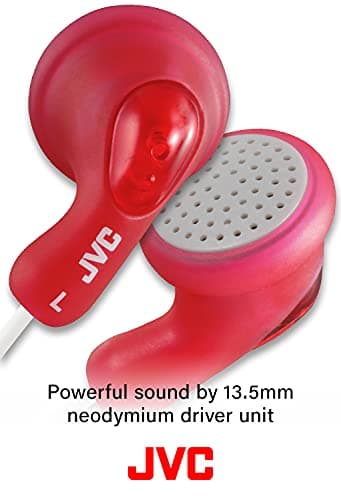 JVC Gumy In-Ear Wired Headphones Earphones Compatible with iPod, iPhone, Samsung - Red — view 4