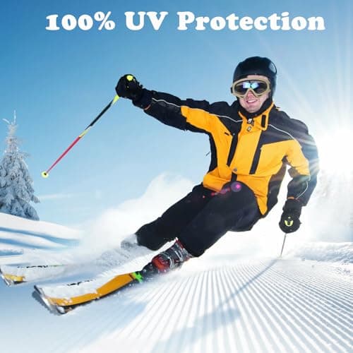 QHNTXQD Ski Goggles Snowboard Goggles, UV Protection Windproof Dustproof Anti-Scratch Winter Snow Sports Goggles for Men Women Youth (Coffee) — view 4