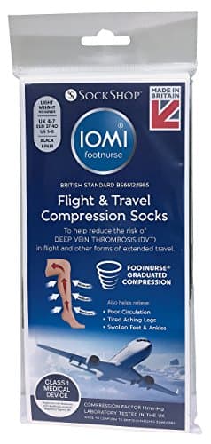 IOMI - Ladies 18 mmHg Graduated Compression Travel Flight Socks for DVT (4-7 uk, Beige) — view 4