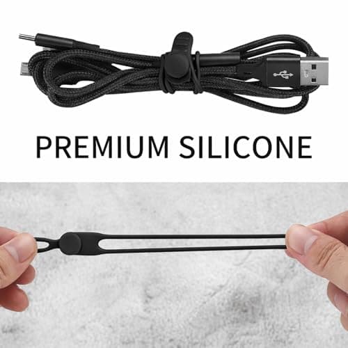 30 Pack Reusable Silicone Cable Ties Clips, Black Organiser — view 4